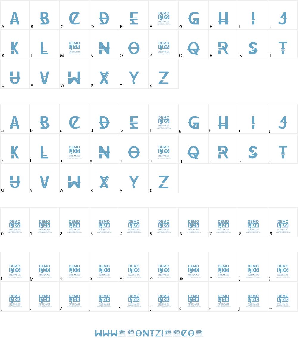 Beyond Oblivion Personal Use Font Character